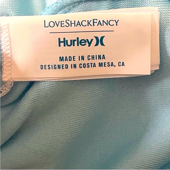 NEW LoveShackFancy x Hurly Blue Terry Cloth Shorts w/Floral Drawstring Small NWT - Picture 6 of 6